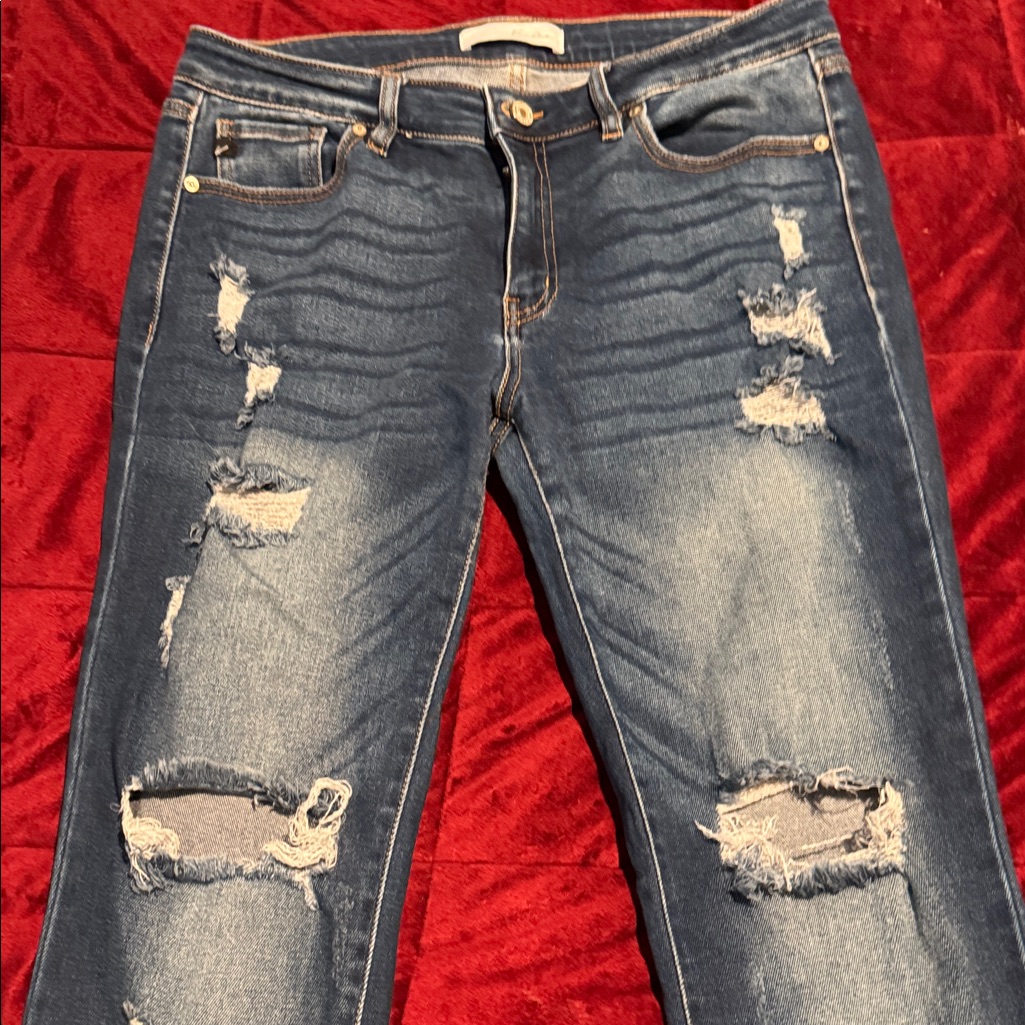 Kancan Ripped Blue Skinny Jeans